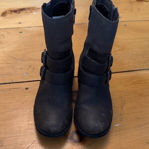 UGG Black Moto Boots with Buckles